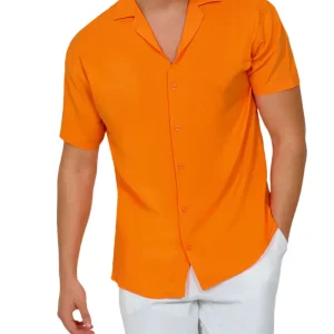 Camisa de Hombre con cierre frontal y cuello abierto